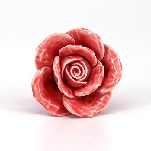 EYCFSJ Keramik Türknauf 8Pcs Bunte Blumen Keramik Schrankknöpfe Küchenschublade Zieht Porzellan Rose Knöpfe Für Kommoden Schrank Schrank Pink
