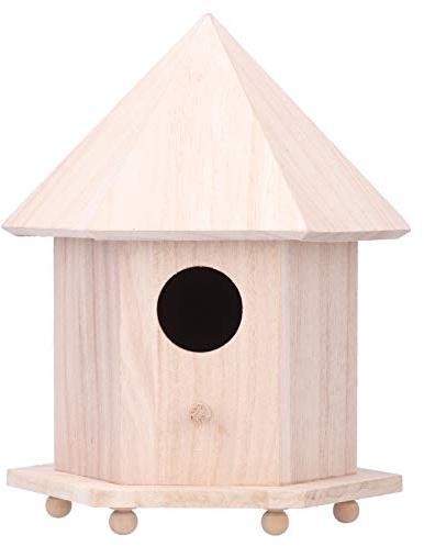 Casetta per uccelli in legno, Casetta per uccelli Casetta per uccelli azzurri Casetta per nidificazione per uccelli Casette per uccellini non finite per la decorazione del patio da giardino esterno, 6