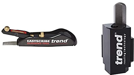 Trend E/SCRIBE EasyScribe Tool, Black, 700 mm & C Corner Wood Chisel for Square Hinge and Lock Face Fitting, Black, 70mm
