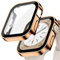 EIHAIHIS Hard PC Waterproof Case Compatible for Apple Watch Case 40mm, Built-in Tempered Glass Screen Protector, HD Full Cover Protective Bumper for iWatch Series 6 5 4 SE, Rose Gold