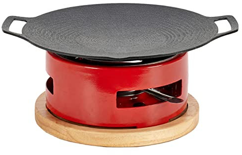 Camping Cookware Set, Portable Camping Stove With Bakeware, Lightweight Spirit Cooker, Alcohol Stove for Indoor Use,Red
