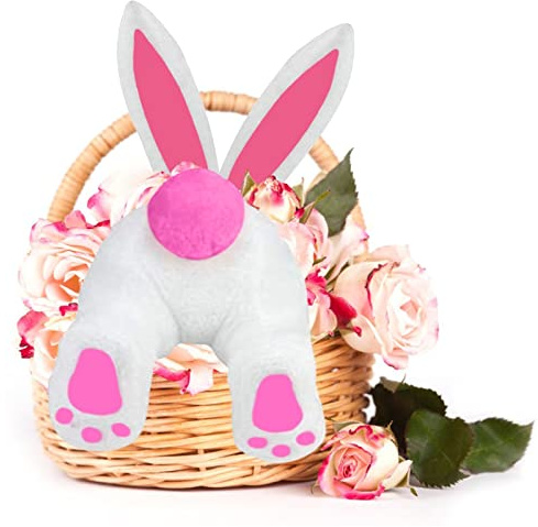 Osterkranz Mit Hase Osterhasenkranz Osterkranz Mit Hasenpopo Osterkranz Deko Ostern Kranz Mit Hase Hintern Anhänger Künstliche Blumen Kränze Girlande Wandkranz Türkranz Osterdeko Für Tür (B, One Size)