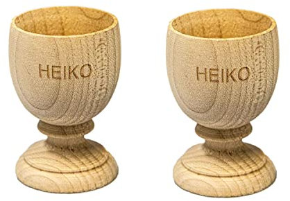 Geschenke 24 | Holz-Eierbecher personalisiert | mit Wunschname (2er Set) | Geschenkidee für Männer und Frauen | Tischdekoration | Ostergeschenk für den Frühstücks-Tisch | mit Gravur