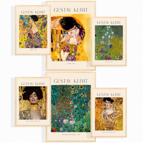 Nacnic Klimt Posterblatt 1. Malergalerie. Dekorative Gemälde für Ihr Wohnzimmer, Schlafzimmer, Zuhause. Wandkunstdrucke. Größen A4 und A3