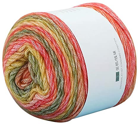 Uposao 100g Yarn Bobbel Gradient Yarn, 100% Cotton Yarn Soft Warm Multicolor Cake Cotton Yarn DIY Rainbow Yarn for Knitting Or Crochet