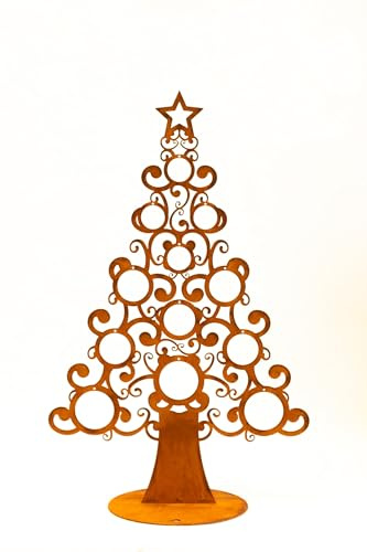 Edelrost deko Weihnachtsbaum 3D massiver Bodenplatte Handmade Qualität Germany Höhe 70 cm Weihnachtsbaum Metall, Rost Tannenbaum, Weihnachtsdeko rostoptik, Metall Weihnachtsbaum groß (Verspielt)