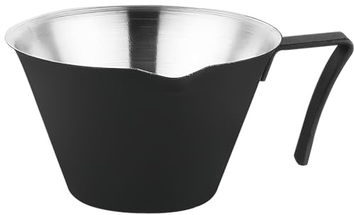 Thatyro Stainless Steel Espresso Measuring Cup with Handle & Pour Spout 3.38oz (1 PCS, Black)