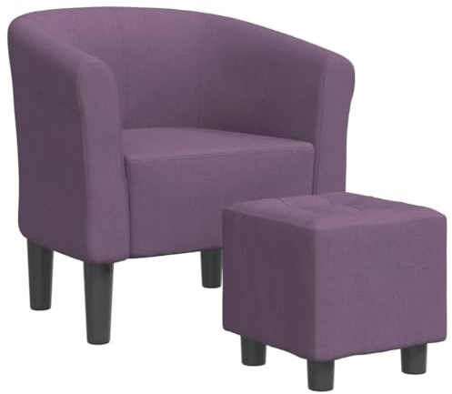 vidaXL Clubsessel mit Fußhocker Lila Stoff