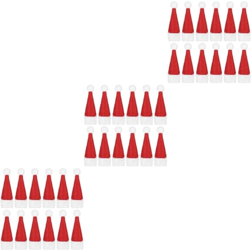 IMIKEYA 150stücke Mini Weihnachtsmützen Süße Santa Hüte Als Dekoration Für Weihnachten Fotorequisiten Und Party-zubehör Kleine Für Festlichkeiten