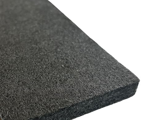 Panel de fibra de poliéster negra, 100 kg/m³, 10 mm de grosor, adhesivo, paquete de 1 aprox. 1000 x 500 x 10 mm