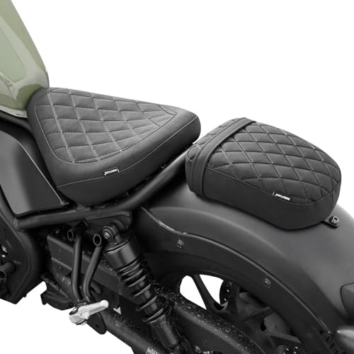 Ensemble de coussins de siège passager avant en cuir pour moto CMX Rebel 500 300 CMX500 CMX300 2017-2026 Selle souple pour conducteur et passager, Noir