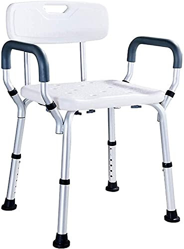 Panca per trasferimento con sedile imbottito, sgabelli da bagno, sedia da doccia con braccioli e schienale | Sedile per vasca da bagno antiscivolo | per persone con disabilità, anziani e anziani,,
