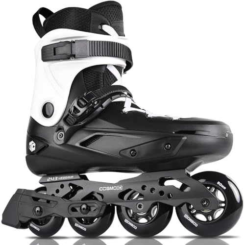 COSMOID TC Inline Skates for Adults & Teens – Professional Roller Blades for Men & Women, Fitness & Recreation Skates, Black Aand White, Size 4-13