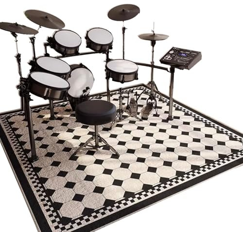 Schlagzeugteppich rutschfest Schalldicht Drum Teppich Matte Trommelteppich Schlagzeug Matte Schalldichte Teppich Elektronisches Jazz Schlagzeug Kit für Bass Snare Drum Trommel Teppich 230 x 200 cm