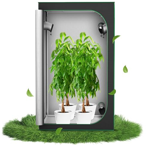 Aufun Grow Tent, 120 x 120 x 200 cm, odlingsskåp för växter, odlingstält, växthus låda, trädgård, odlingslåda, inomhusodlingstält, odlingsrum för blommor, små tomater, hydrogrön