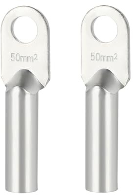 ANSIEDIO Capicorda Elettrici ad Occhiello, Capicorda Terminali Bullone Foro, Capicorda ad Anello in Rame Stagnato (50mm², 2 pz)