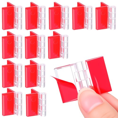 LIQWEI Lot de 12 charnières en acrylique transparent - Petites charnières en plastique transparent - Pour lavabos, pianos, armoires, tiroirs (35 x 25 mm)