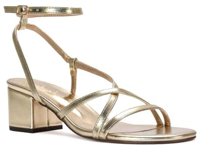 ESSEX GLAM Women's Ankle Strap Sandals Ladies Low Mid Block Heel Party Bridal Faux Leather Buckle Strappy Shoes Size 3-8