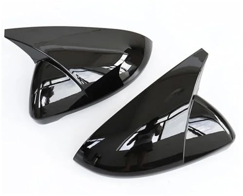 2 STÜCKE Spiegelabdeckungen Kappen Rückspiegelgehäuseabdeckung Für Golf MK7 7.5 GTI 7 7R Carbon Hellschwarze Abdeckung Autozubehör Auto-Rückspiegelrahmen Auto Spiegelkappen(Bright Black)