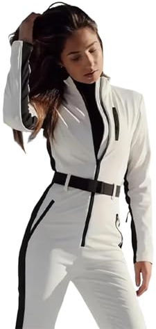 Skianzug Damen Einteiler Eng Atmungsaktiv Schneeanzug Winter Overall Einteilig Wasserdicht Skioverall Damen Jumpsuit Warm Gefüttert Skianzüge Set Outdoor Schneeanzüge Frauen Elegant Onesie Curvy