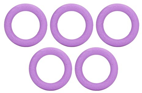 Lmrysalque, 5 uds., Anillo de dentición de Silicona Suave para bebé, Juguete para bebé, Pulsera de dentición elástica Segura para aliviar Las encías para Viaje en casa (Púrpura Medio)