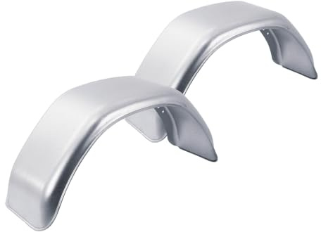DE HAAN Juego de Dos Guardabarros Simples para Remolque 14 y 15 Pulgadas Paso Rueda Acero galvanizado 750 x 220 mm Cubierta Protectora antibarro Accesorios comerciales