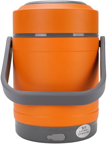 Cocoarm 2L Scatola Pranzo Riscaldata Portatile Cottura Termica IPX5 Impermeabile Acciaio Inossidabile 304 Scaldavivande con Cavo USB per Viaggio Campeggio Ufficio Casa Utilizzo (ORANGE)