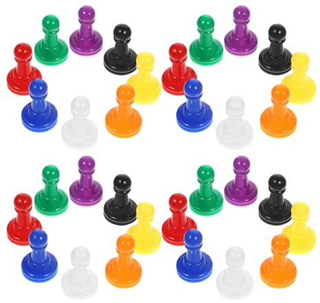 128 Stück Kunststoff Brettspielset mit Kleinen Schachfiguren | Tischmarker für Brettspiele, Zubehör für Partys und Zusammenkünfte, Kompakt und Leicht