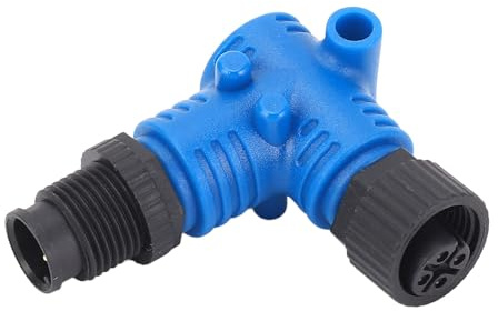 Connettore 90° per NMEA2000, Connettore Gomito M12 5 Poli IP67, Resistenti all'Acqua e Adatti a Reti Marine per Bordi Barca - Funzione Affidabile, Materiale ABS e Rame, Per Yacht