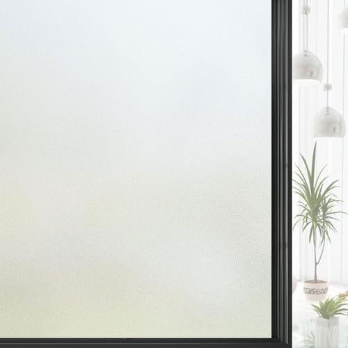 Pellicola Privacy Finestre, Pellicola Adesiva per Vetri, Privacy Finestre 40 x 80 cm Satinata Autoadesiva No Colla Anti UV per Cucina, Casa, Ufficio, Bagno, Opaco puro