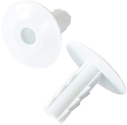 100x 8mm White Single Cable Bushes-Feed Through Wall Cover-Coaxial/Coax Hole/Entry Tidy Cap - Grommet-Satellite-Brick-Plate-RG6-CCTV