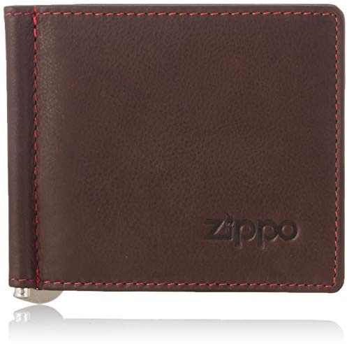 Zippo - Portefeuille En Cuir, Marron, Porte-monnaie Anti-RFID Avec Pince À Billets, Pour Cartes Bancaires Et Billets, Pour Homme