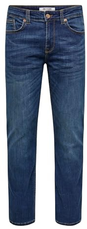 Only & Sons Slim fit Jeans ONSWEFT Mid Waist Regular Fit Jeans Medium Blue Denim 34 32 Medium Blue Denim