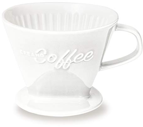 Filtro de Café de Porcelana, Tamaño de Filtro 4 (Blanco) | Disponible en 6 Colores