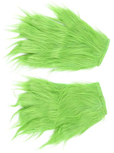 TOYANDONA Weihnachten Grüne Handschuhe Plüsch Handschuhe Comedy-Film Weihnachten Cosplay Kostüm Zubehör Karneval Tag des Toten Urlaubs Weihnachtsfeier