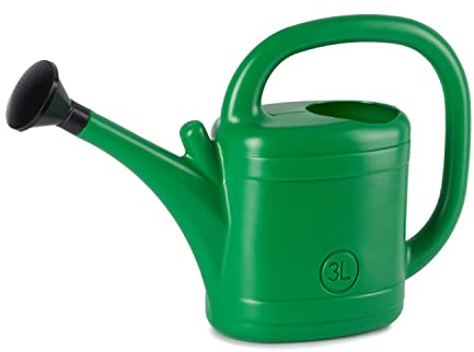 TYMAR Gießkanne mit Brause klein, aus Kunststoff, 3 Liter Volumen, kleine Gartengießkanne zur Pflege und Bewässerung von Pflanzen in der Wohnung, auf dem Balkon und im Garten (3L)