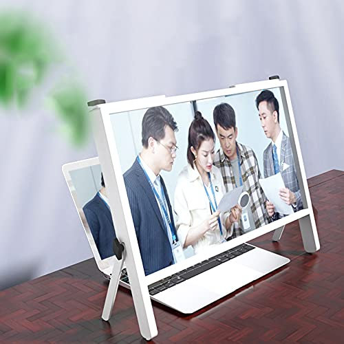 3D-Laptop-Bildschirmlupe, 21 Zoll Faltbarer Bildschirmlupenschutz, kompatibel mit Laptop, iPad, Handy, HD/Anti-Blaulicht/Anti-Strahlung/3-fache Lupe (Weiß 21＂)