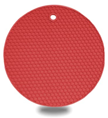 Multifunktionale Silikon-Untersetzer - Rutschfeste Topfuntersetzer, Topflappen, Wabensilikon-Topffolie - Rot