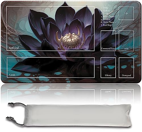 MPLR BOARD GAME Black Lotus - Bordspel MTG Pad + Gratis vattentätt väska, TCG Enspel Bordsspel Pad Storlek 60x35cm Musmatta Kompatibel med MTG TCG