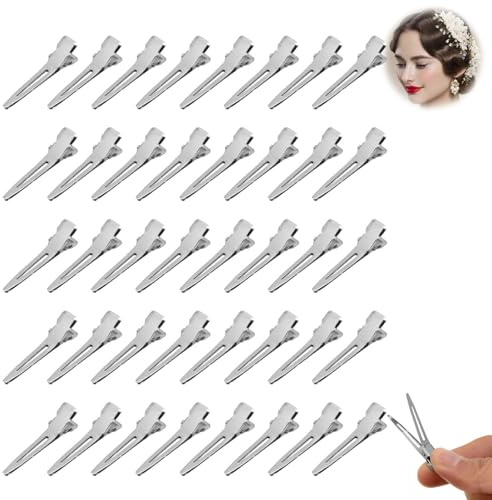 60Pcs Pinzas pelo Peluqueria,Pico de Pato de Metal,Pinzas para el Pelo,Pinzas pelo Mujer,Profesional Metal Clip de Pelo,Pinzas Cocodrilo Pelo con caja de Almacenamiento,Para el peinado femenino,niñas