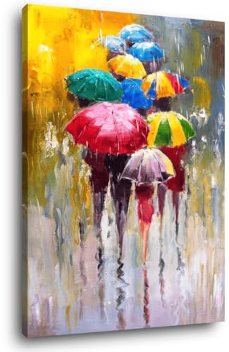 Ceanothe Tableau sur toile parapluie 30x45 cm Décoration Murale Art Décoratif Muraux Peinture Imprimée en HD Salon Chambre Bureau Bois de Forêt FSC Fabriqué en France