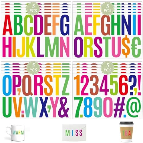 Buchstaben Aufkleber Klebebuchstaben Groß 3 Zoll Wetterfest Selbstklebend Letter stickers Selbstklebende Buchstabenaufkleber für Outdoor Schilder Briefkästen Autos DIY-Karten Adressenzahl Schild