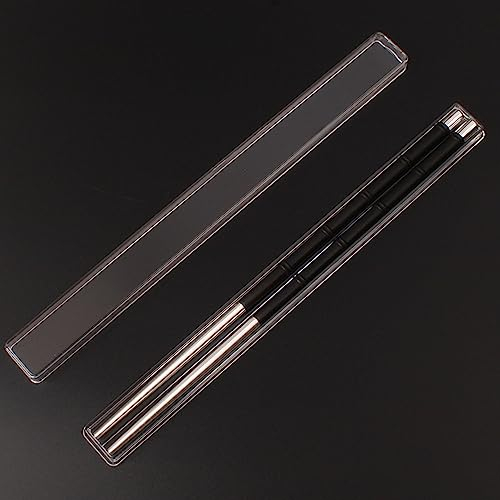 WQZStar Palillos Palillos Reutilizables para Principiantes Juego de Caja de Regalo de Palillos de Plata Pura, Palillos Chinos para Uso doméstico (Color: D, Tamaño: 2 Dobles) (A 1 Doble)