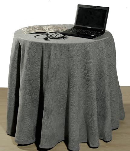 TE Texna Falda de Mesa Camilla de Chenilla enaguilla Otoño-Invierno-Primavera-Verano Calidad Mantiene el Calor fresquita en Verano 23% acrílico 37% algodón, 48% poliéster (Gris, 90)