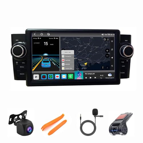 Android 12 7 pollici HD Touch Screen Autoradio Stereo Radio per Fi-at Grande Punto Linea 2007-2012 con Audio Video Multimediale Navigazione GPS Carplay integrato Android Auto DSP BT Comandi al volante
