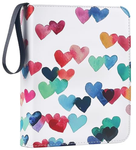 FANXIYA 4-Pocket Sammelalbum Kartenalbum 400 Taschen Heft für Sammelkarten Sammelheft Aufbewahrungsbuch für Sammler, Geburtstagskarten-Ordner-Album (Liebe)