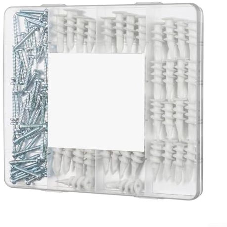 Anclajes autoperforantes de plástico de nailon con tornillos, kit de 100 piezas diseñado para un fácil montaje