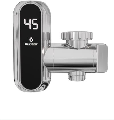 Electric Heating Tap Extender, 220V 3400W Water Heater Tap Nozzle for Home Sink, Hot and Cold Water Dual Use, Instant Hot Water Tap Adapter (Silver)
