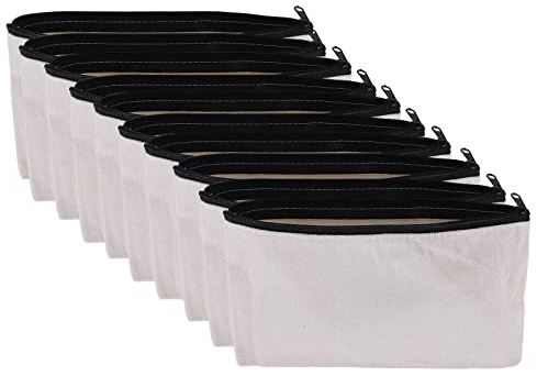 Asyduey 10 StüCk DIY Basteltasche Canvas Stiftetui Schminke - Canvas Bleistift Beutel Baumwolle Canvas Kosmetik Tasche Tasche