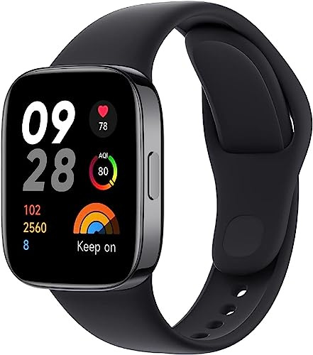 XIAOMI Redmi Watch 3, 1.75 AMOLED Display, 121 Fitness-Modi, SPO₂-Messung & 24-Std-Herzfrequenzüberwachung, Bluetooth Anrufe, GPS-Multisystem, 5 ATM, bis 12 Tage Laufzeit, Black (Generalüberholt)